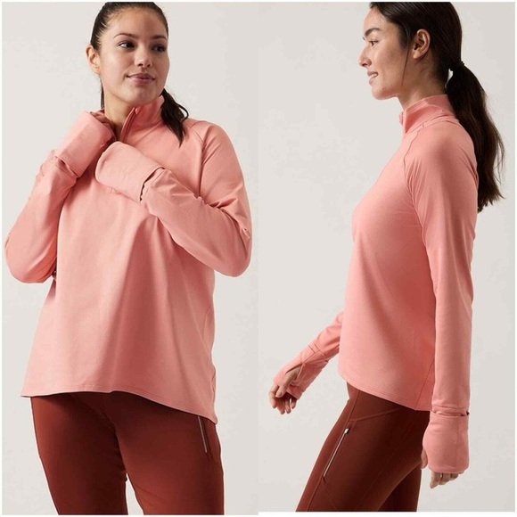 Athleta Tops - Athleta whistler 1/2 zip conch pink pullover jacket size medium 466433 running